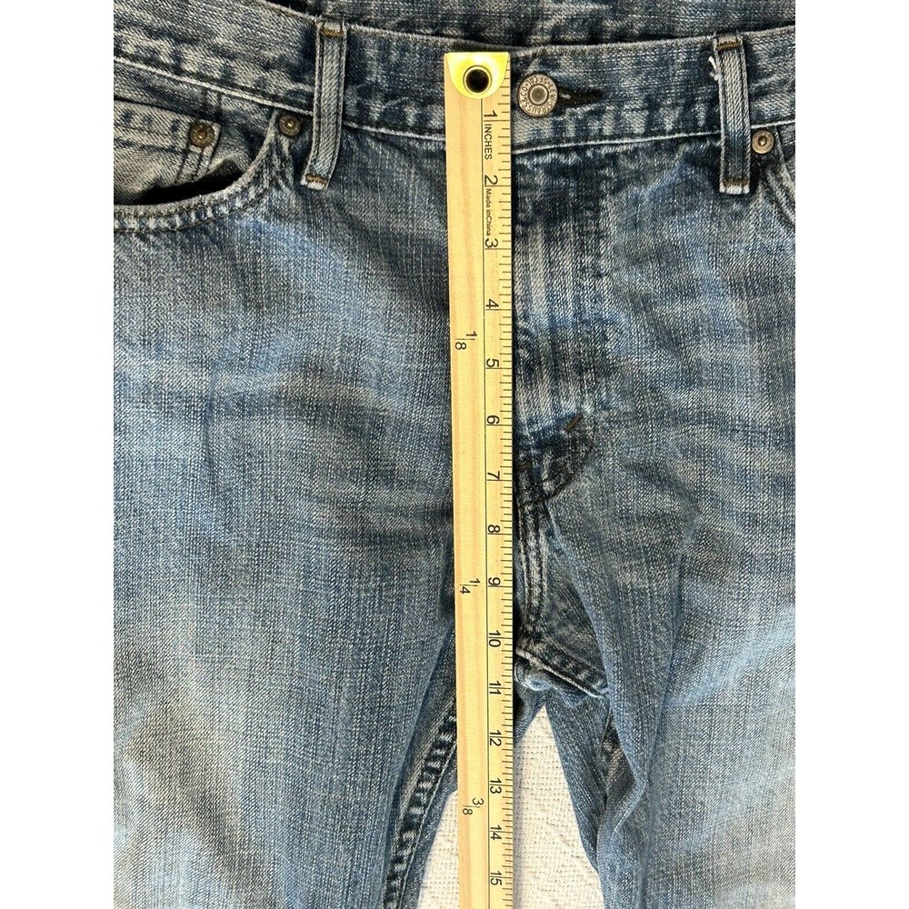 Levi's 514 Jeans Mens Size 36x30 Blue Straight Leg Distressed (34 X 28 1/2) - Picture 9 of 16